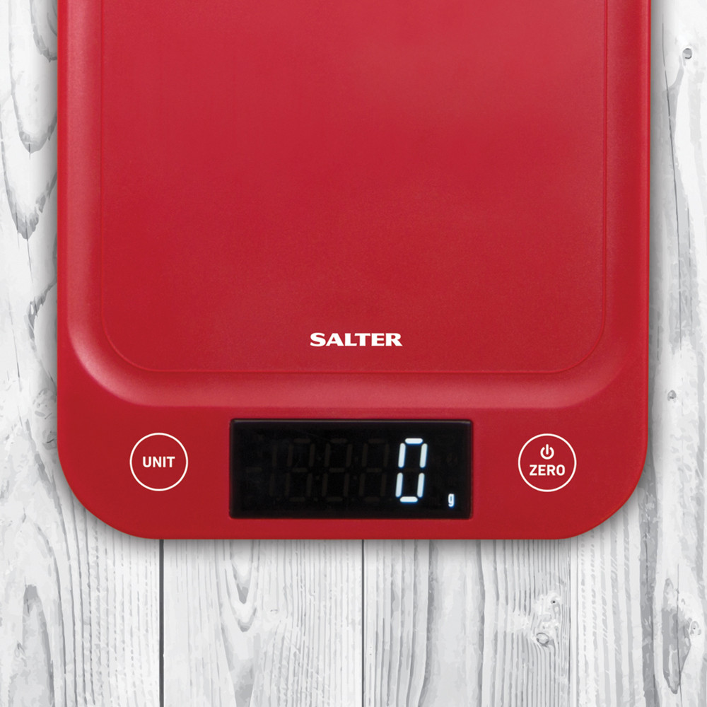 Buy Salter Slimline Digital Kitchen Scales | 5KG | Red